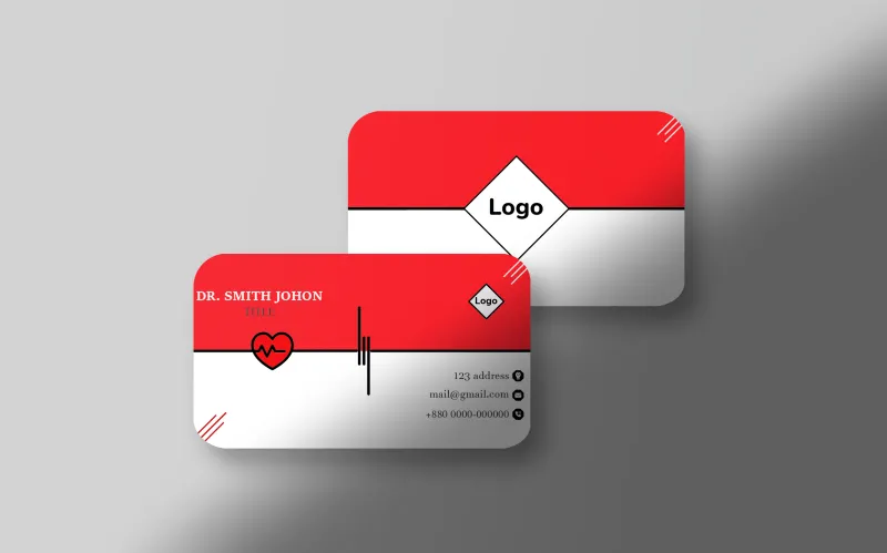 Red Color Dr Business Card Design